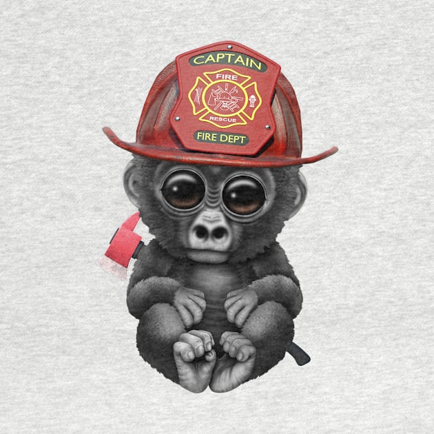 Cute Baby Gorilla Firefighter by jeffbartels